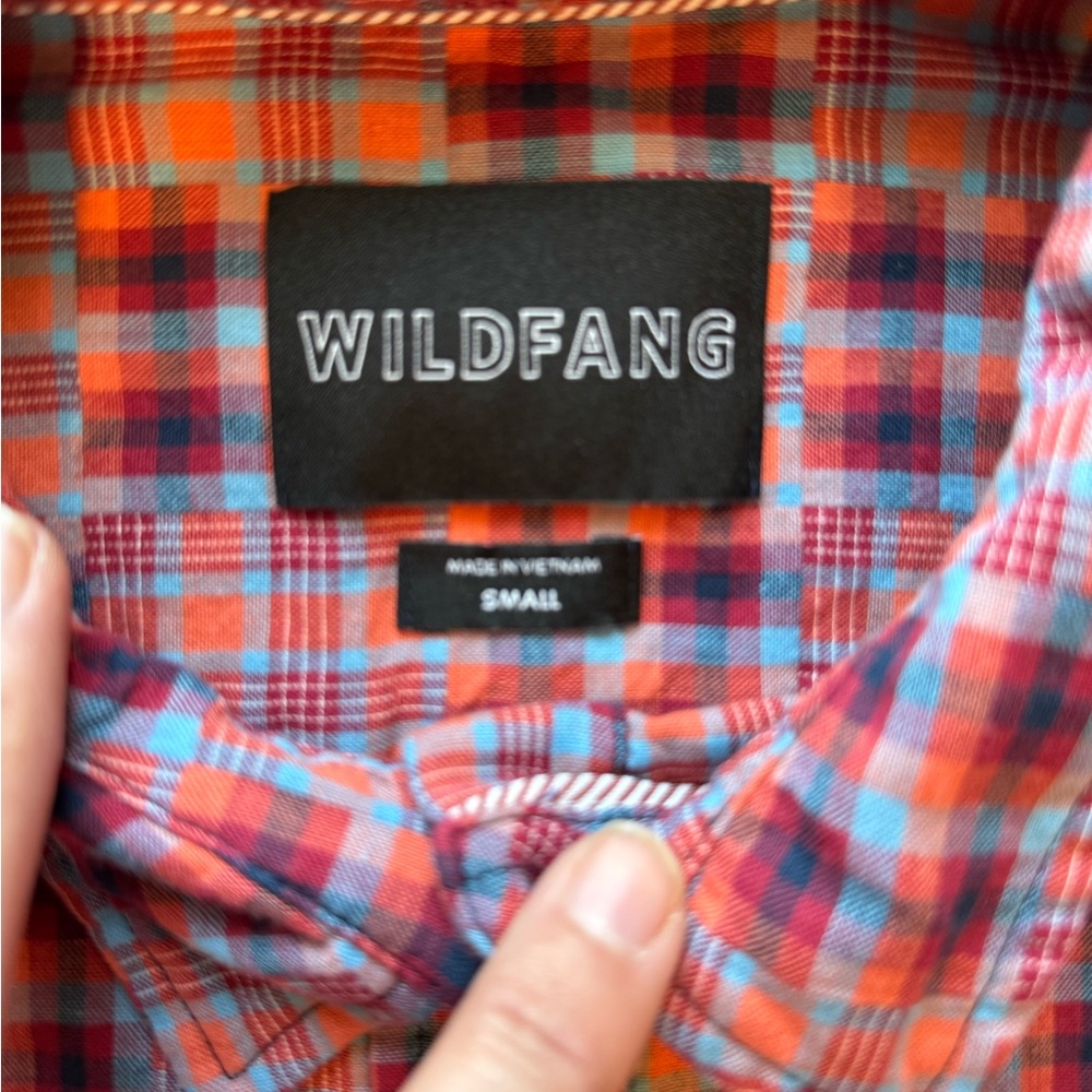 Wildfang Button Down Red Plaid Patchwork Shirt Ge… - image 3